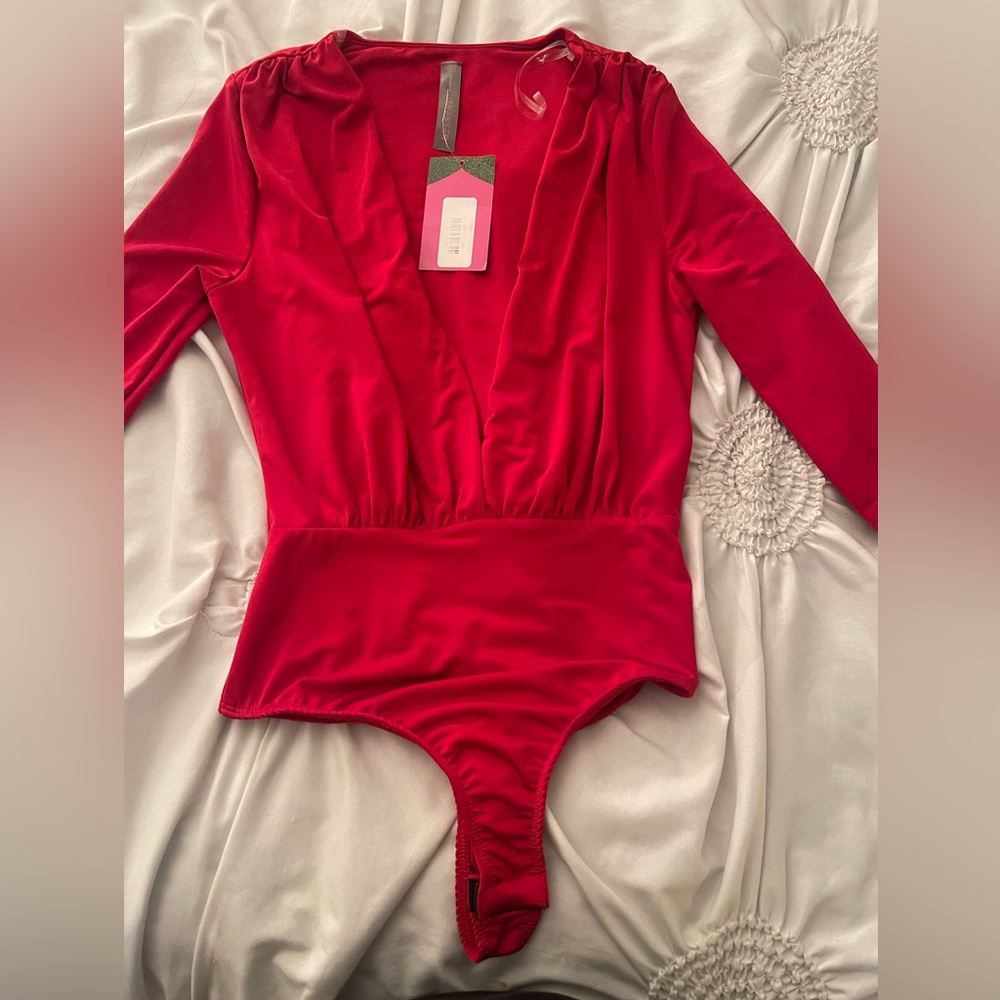 One piece red blouse